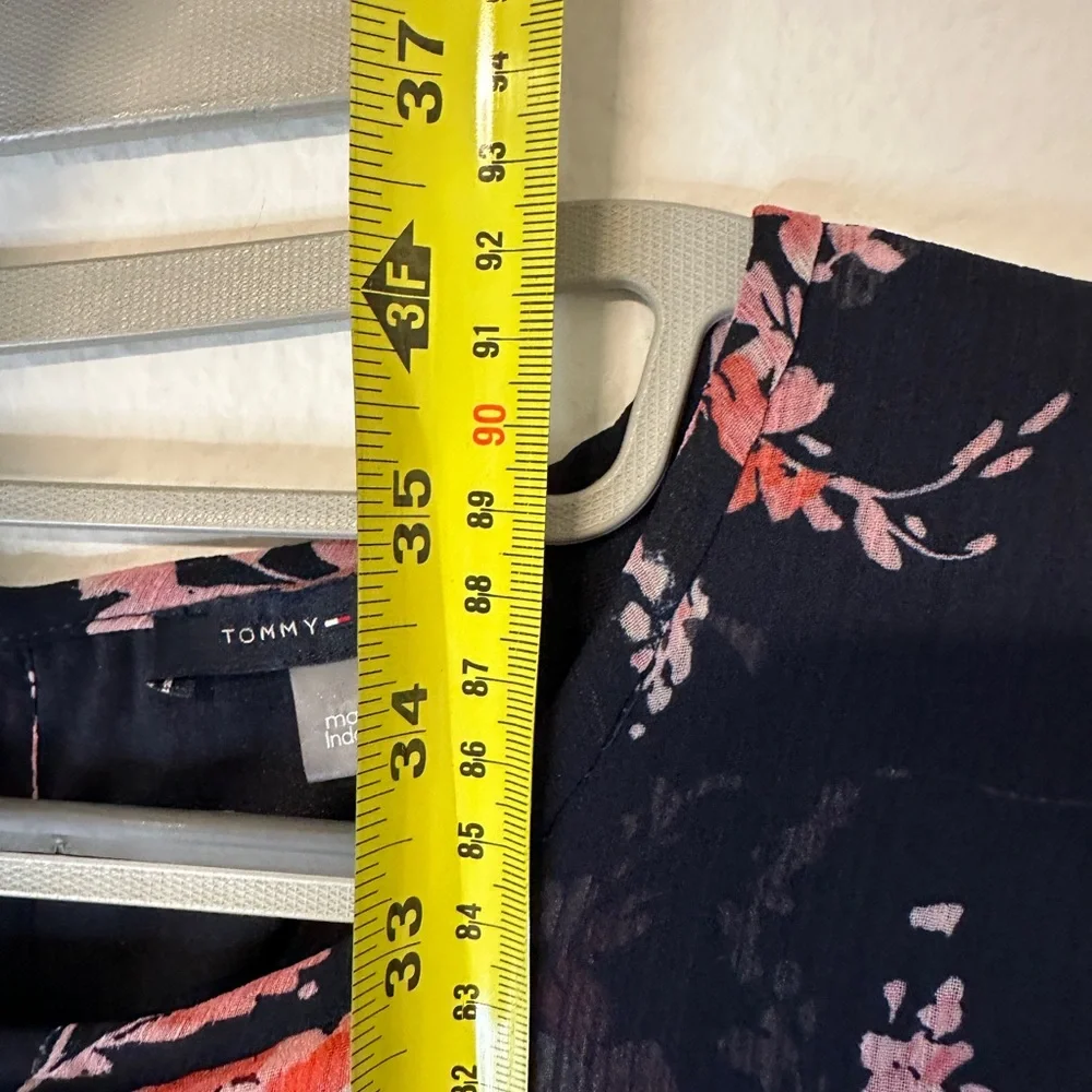 Tommy Hilfiger Size 6 Navy/Pink Chiffon Dress - Picture 7 of 9